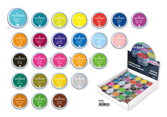 Woodies Stempelkussen Assortiment van 25 kleuren