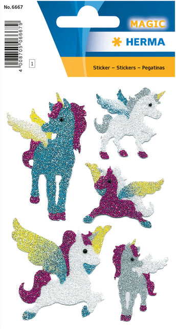 Magic Sticker Eenhoorn, glanzend met glitter