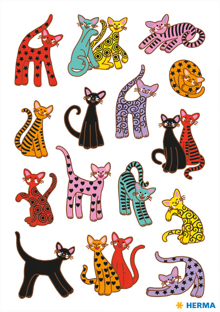 Décor sticker met abstracte kattenmotieven