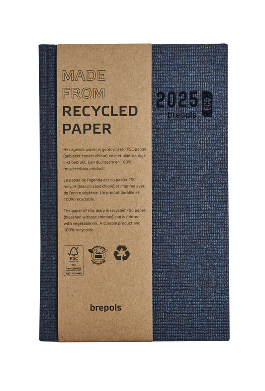Agenda 2025 Brepols Ecoday 1 dag per pagina op gerecycled FSC papier