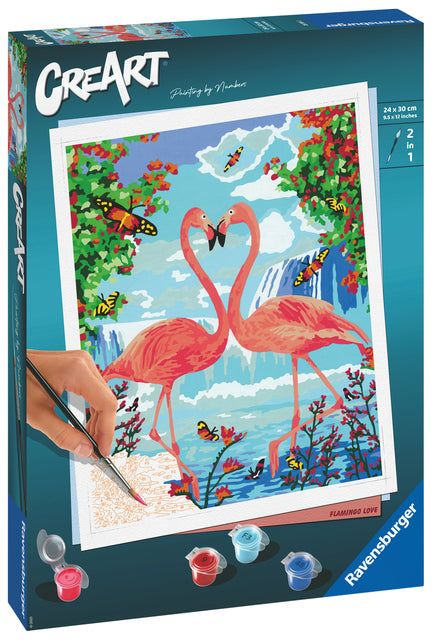 Schilderen op nummers CreArt Flamingo Love 24x30cm - 2