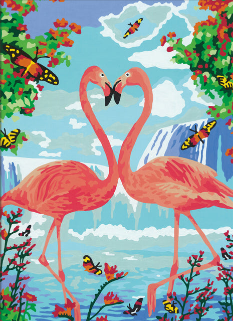 Schilderen op nummers CreArt Flamingo Love 24x30cm - 3