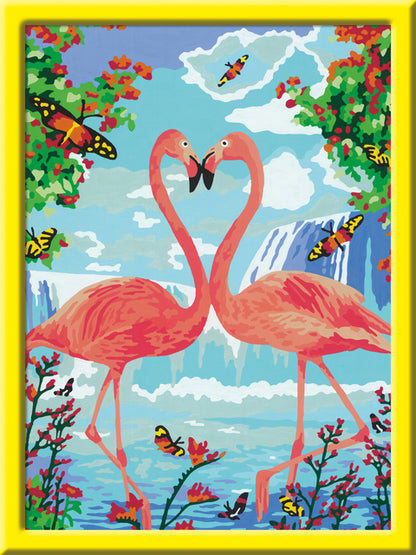 Schilderen op nummers CreArt Flamingo Love 24x30cm - 4