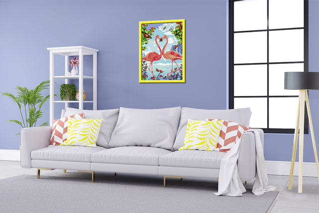 Schilderen op nummers CreArt Flamingo Love 24x30cm - 5