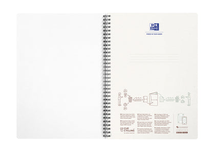 Oxford My Rec'Up A4 geruit spiraalblok, 90 vel, gerecycled, blauw - 3