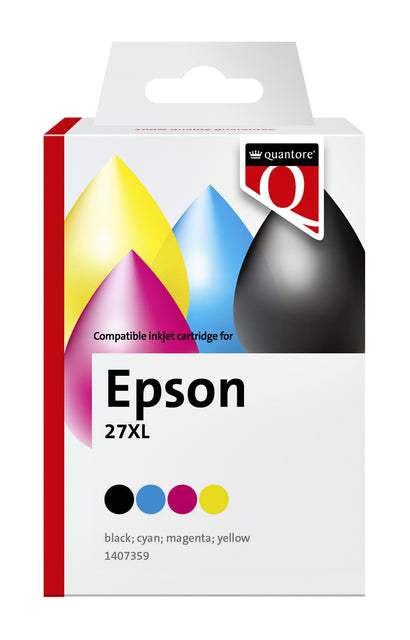Inktcartridge Quantore Epson 27XL Zwart+3Kleuren