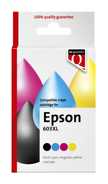 Inktcartridge Quantore Epson 603XL Zwart+3 Kleur