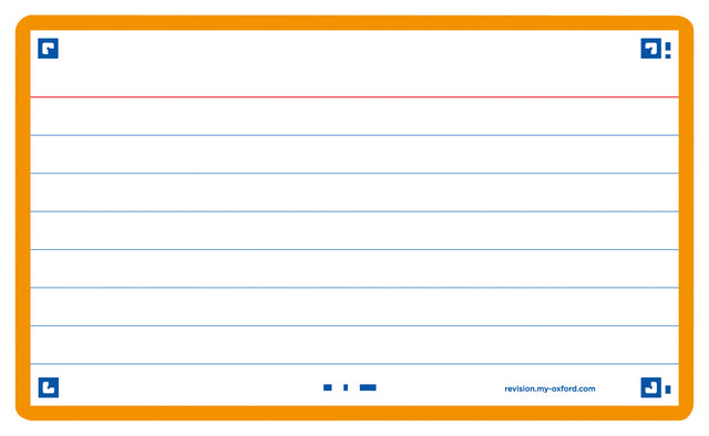 Flashcard Oxf 2.0 75x125mm lijn 80 vel 250 g/m² oranje