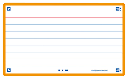 Flashcard Oxf 2.0 75x125mm lijn 80 vel 250 g/m² oranje
