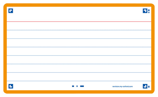 Flashcard Oxf 2.0 75x125mm lijn 80 vel 250 g/m² oranje