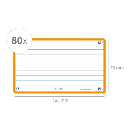 Flashcard Oxf 2.0 75x125mm lijn 80 vel 250 g/m² oranje - 2