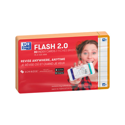 Flashcard Oxf 2.0 75x125mm lijn 80 vel 250 g/m² oranje - 4