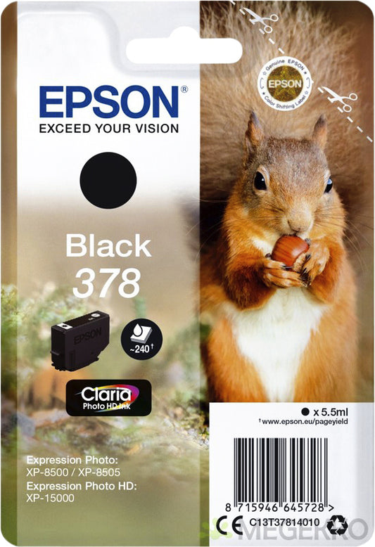 Epson 378 T3781 Zwart Inktcartridge - Origineel, tot 240 pagina's