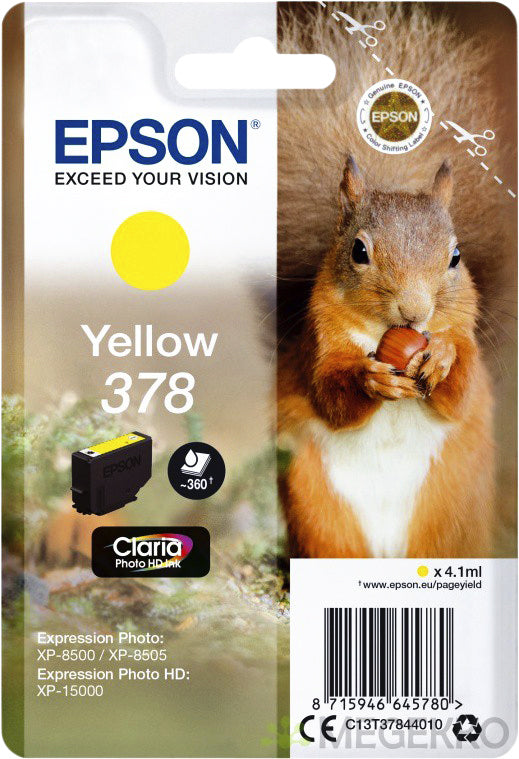 Epson 378 T3784 Geel Inktcartridge voor Hoge Printvolumes