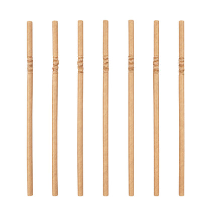 Fair bruine papieren buigrietjes 6x240mm, 100 stuks