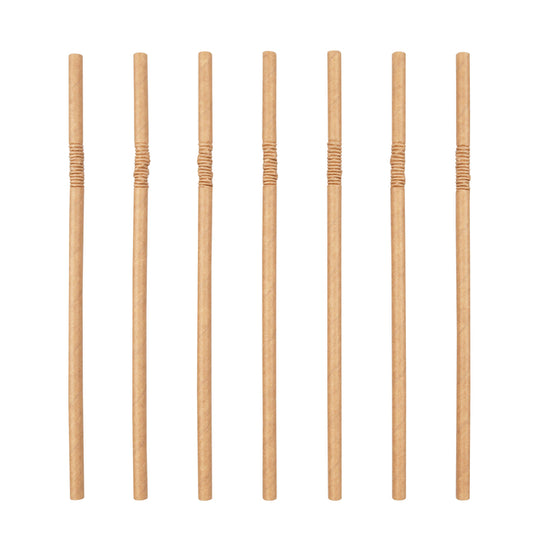 Fair bruine papieren buigrietjes 6x240mm, 100 stuks