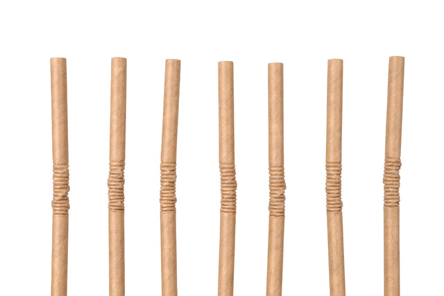 Fair bruine papieren buigrietjes 6x240mm, 100 stuks - 2