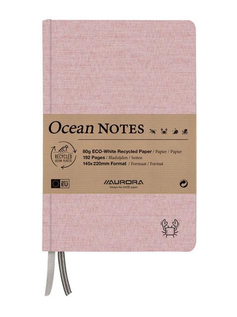 Notitieboek Aurora Ocean A5 192 blz lijn 80 g rood