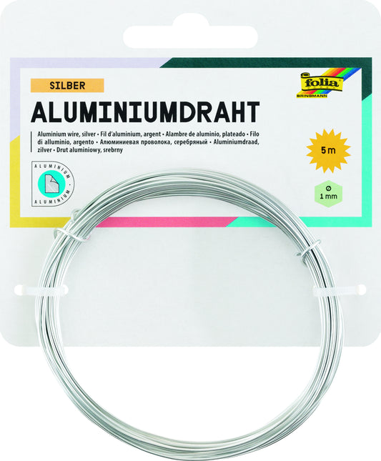 Aluminiumdraad zilver 1mm x 5m voor knutselen