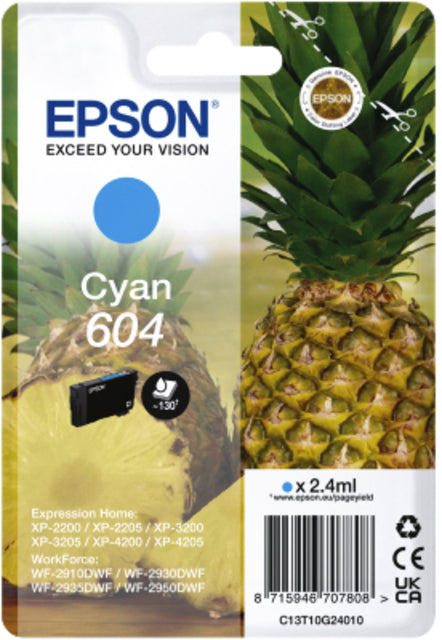 Epson 604 T10G24 Blauw Inktcartridge voor Epson printers