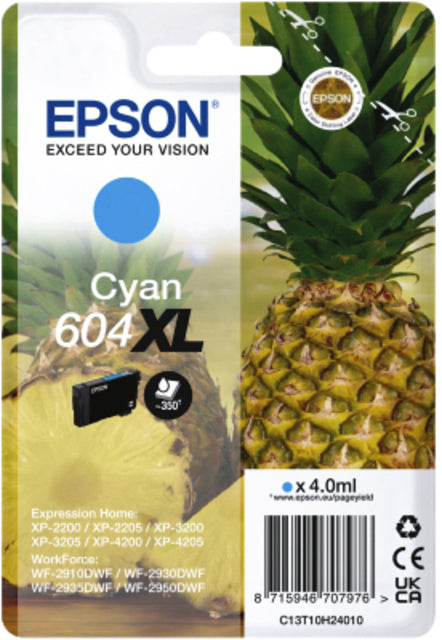 Epson 604XL T10H24 Blauw inktcartridge voor Epson printers