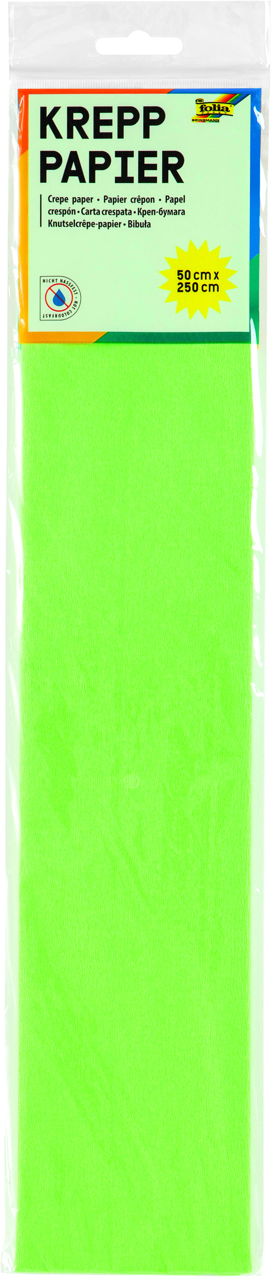 Folia Crêpepapier 250x50cm nr145 Lichtgroen