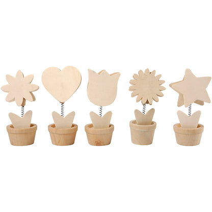 Memoclip set met 5 verschillende houten houders, 10 stuks - 3