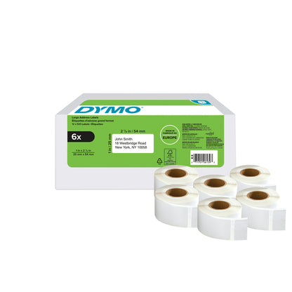 Dymo LabelWriter adreslabels 25x54mm, rol 6 st wit - 2