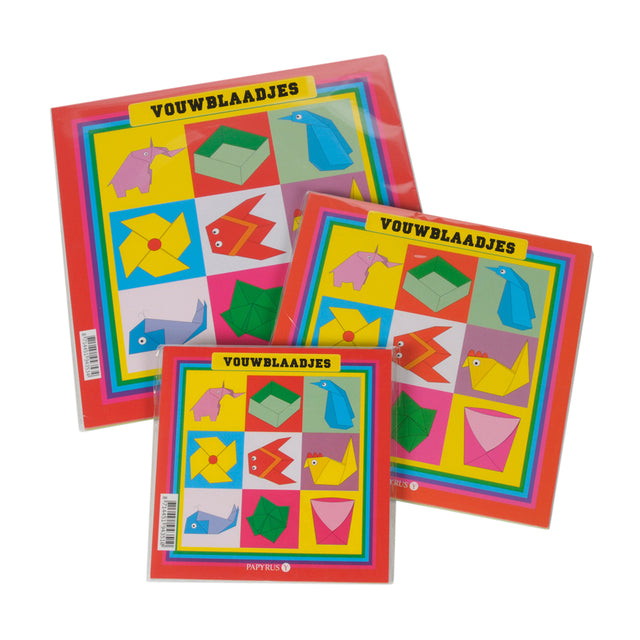 Papyrus Vouwblaadjes Vierkant 12x12cm, 5 kleuren, 65/80g - 3