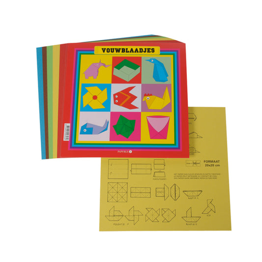 Vouwblaadjes Papier Papyrus 20x20cm, 5 Kleuren, 65/80 g/m²