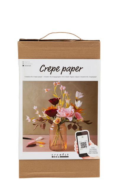 Creativ Company Crêpepapier voor Bloemboeket, set met sjablonen en instructies