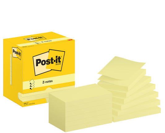 Memoblok Post-it Z-Note R350 76x127mm Geel