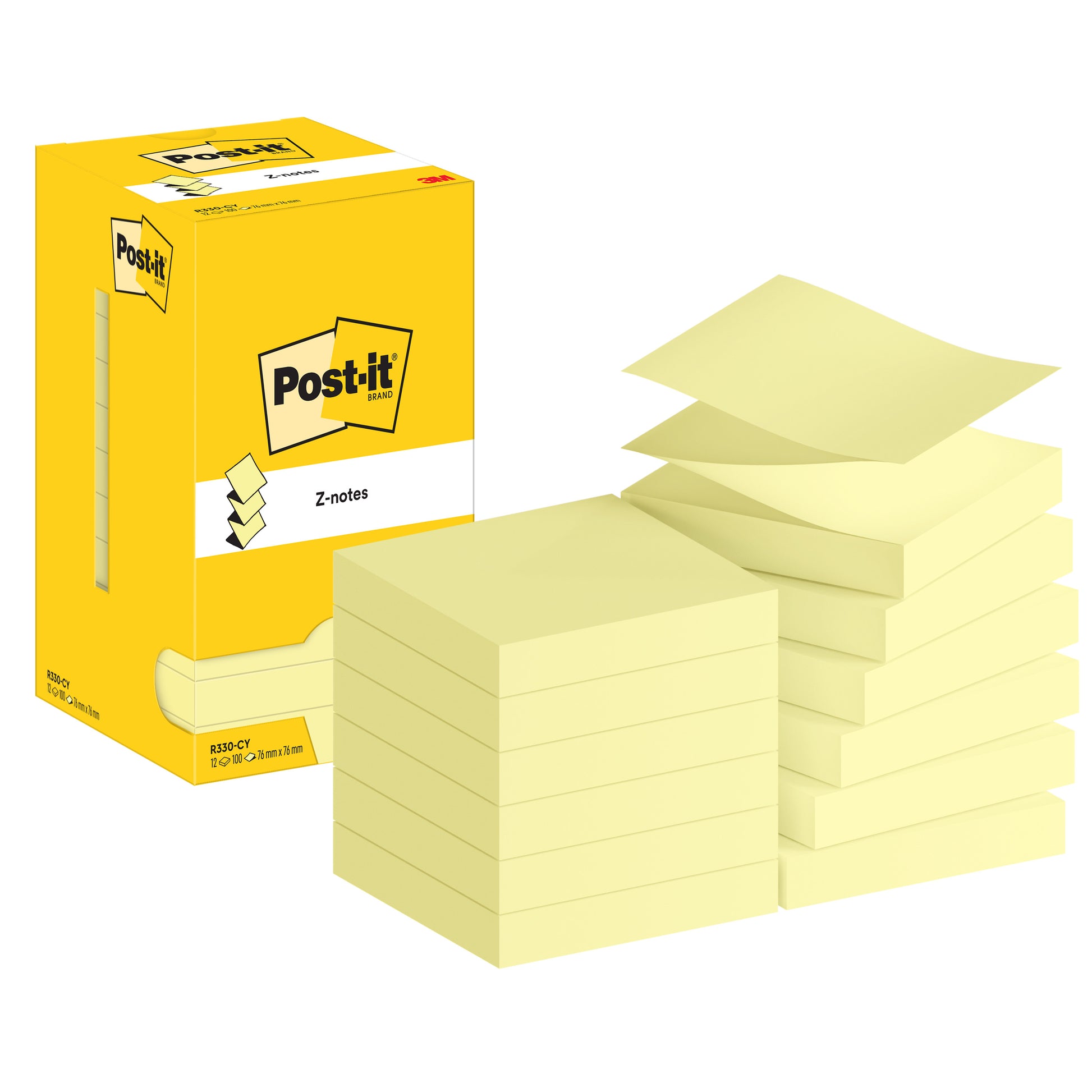 Post-it Z-Note memoblok 100 vellen, 76x76mm, canary geel