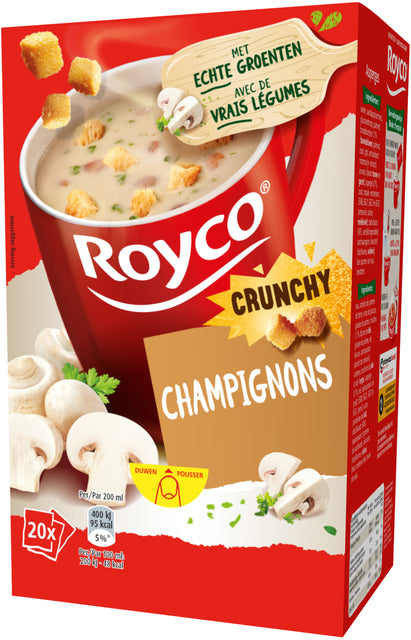 Royco Crunchy Champignons Soepzakjes, 20 stuks