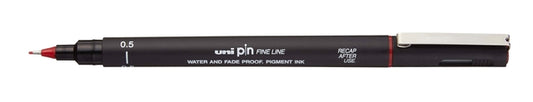 Pigment Fineliner Uni-Ball Pin 0,5mm rood