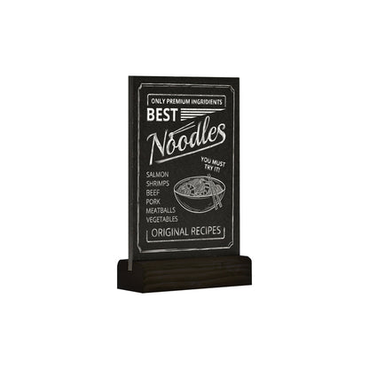 Krijtbord Europel A6 tafelmodel zwart met tweezijdige presentatie