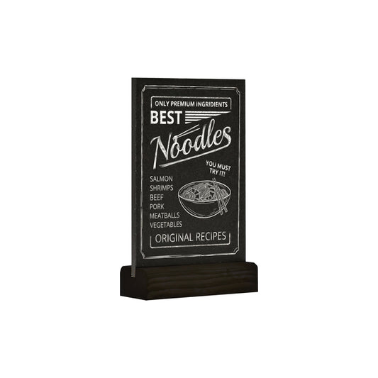 Krijtbord Europel A6 tafelmodel zwart met tweezijdige presentatie