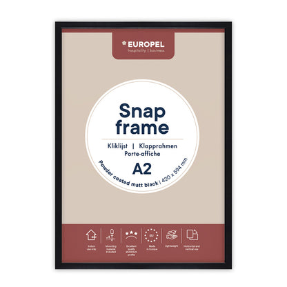 Zwarte A2 kliklijst Europel 25mm