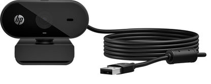 HP 325 FHD USB Webcamera met clip en microfoon, zwart