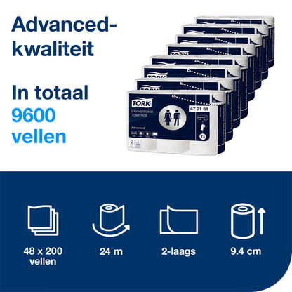 Toiletpapier Tork T4 Advanced 2-laags wit, 472161 - 2