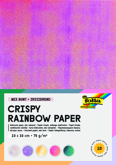 Folia Regenboogpapier 23x33cm Iriserend 75g 10 Vellen