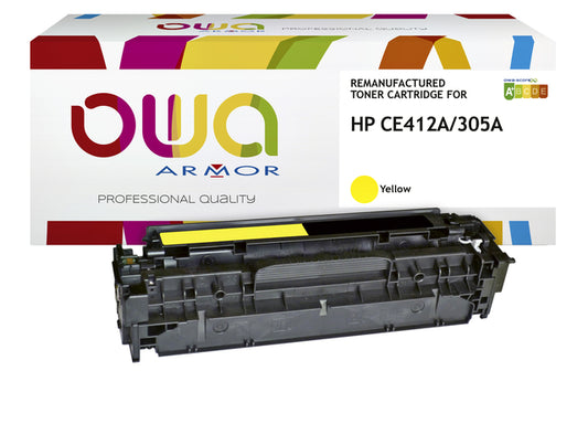 OWA HP CE412A Geel Tonercartridge | Gereconditioneerd