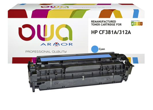 Gereconditioneerde OWA HP CF381A Cyaan Tonercartridge
