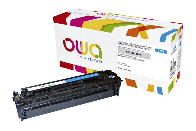 Gereconditioneerde cyaan toner HP CE321A (Oplaadbaar)