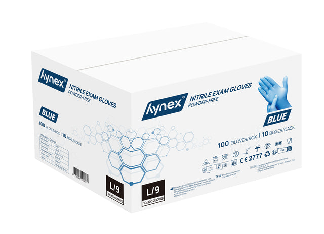 Hynex L Nitril Wegwerphandschoenen, 100 Stuks Blauw - 2