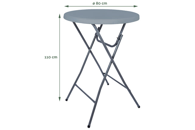 BRASQ Statafel 80cm met tafelrok, grijs - 2