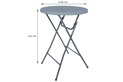 BRASQ Statafel 80cm met tafelrok, grijs - 2