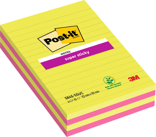 Memoblok Post-it 584 127x203mm Lijn Assortiment