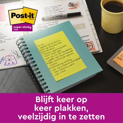 Memoblok Post-it 584 127x203mm Lijn Assortiment - 4