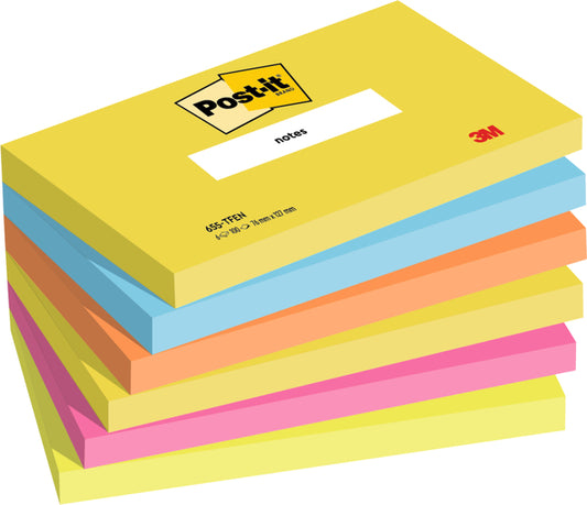Memoblok Post-it 655 76x127mm Energetic Colours